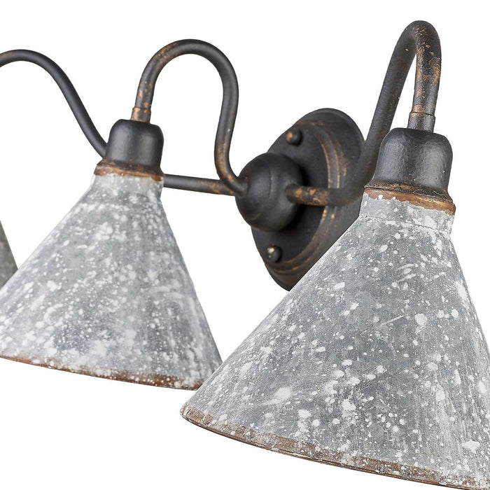Golden - 0877-BA3 ABI-GV - Three Light Vanity Light - Jasper - Antique Black Iron