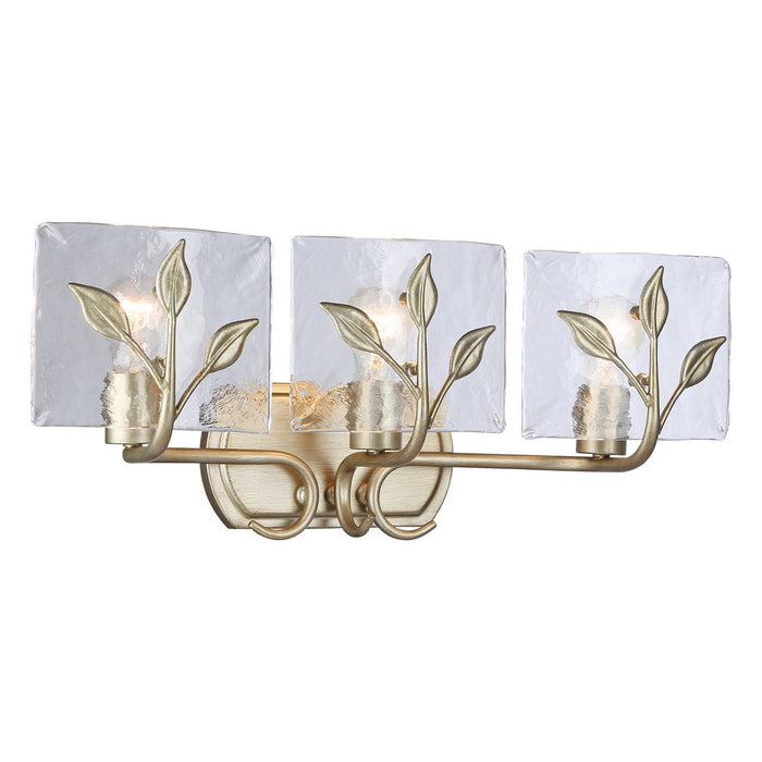 Golden - 3160-BA3 WG-HWG - Three Light Bath Vanity - Calla - White Gold