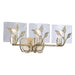 Golden - 3160-BA3 WG-HWG - Three Light Bath Vanity - Calla - White Gold