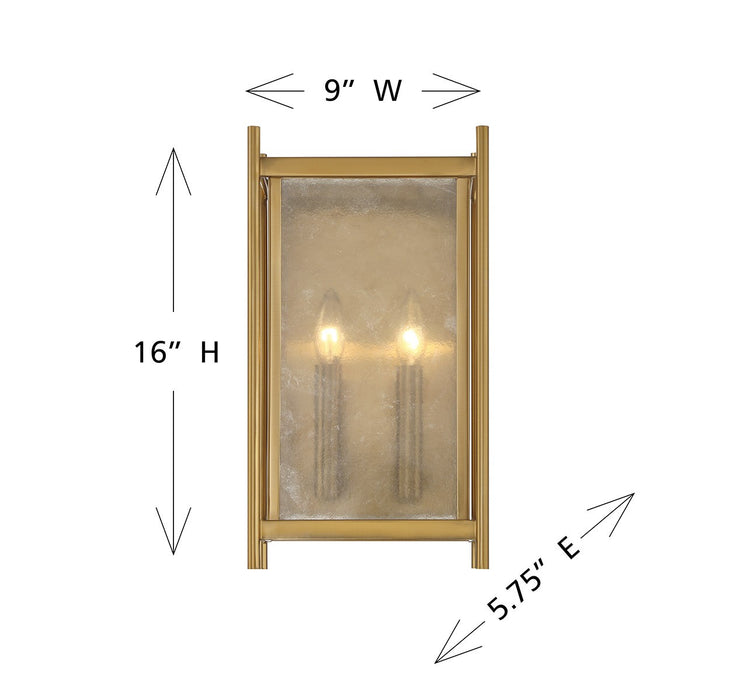 Savoy House - 9-3800-2-322 - Two Light Wall Sconce - Jacobs - Warm Brass