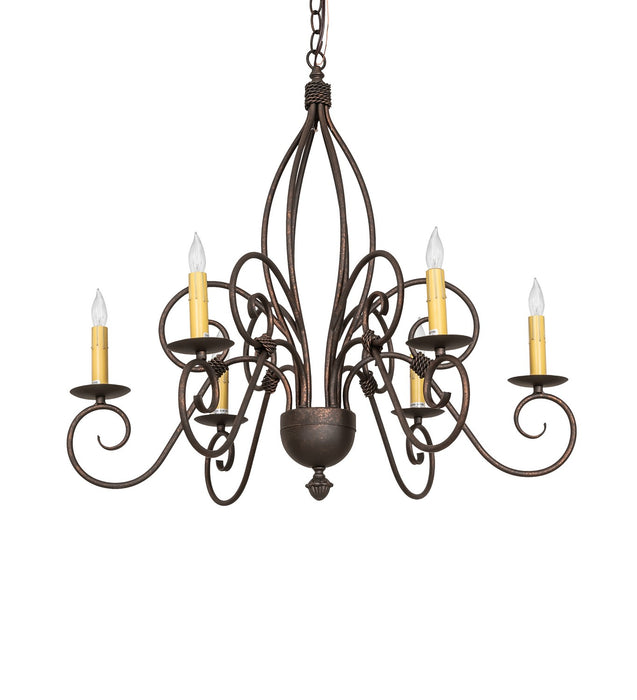 Meyda Tiffany - 273533 - Six Light Chandelier - Squire - Gilded Tobacco