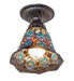 Meyda Tiffany - 276080 - One Light Flushmount - Tiffany Peacock Feather