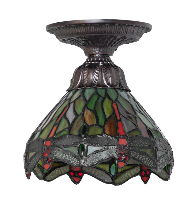 Meyda Tiffany - 276102 - One Light Flushmount - Tiffany Hanginghead Dragonfly