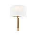 Justice Designs - FAB-4332-WHTE-BRSS - One Light Wall Sconce - Textile - Brushed Brass