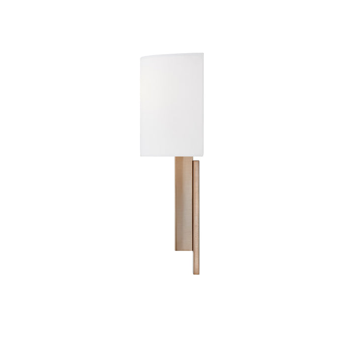 Justice Designs - FAB-4332-WHTE-BRSS - One Light Wall Sconce - Textile - Brushed Brass