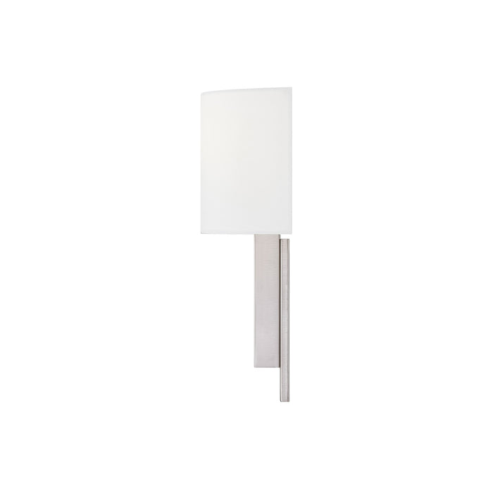 Justice Designs - FAB-4332-WHTE-NCKL - One Light Wall Sconce - Textile - Brushed Nickel