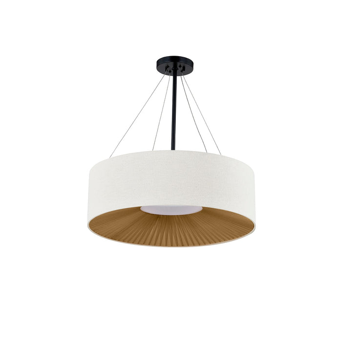 Justice Designs - FAB-9572-CREM-MBLK - Six Light Pendant - Textile - Matte Black