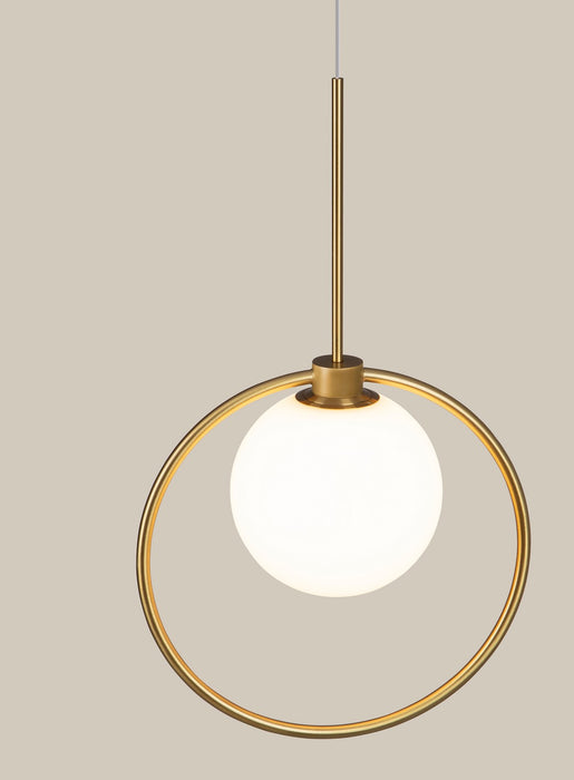 PageOne - PP121727-AB - LED Pendant - Pearl - Antique Brass