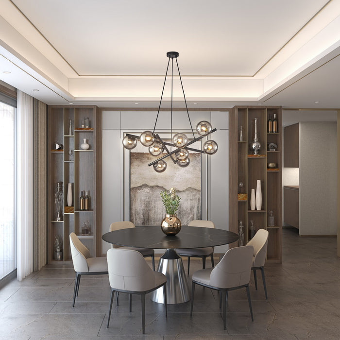 Artcraft - AC11979SM - Nine Light Chandelier - Modena - Matte Black