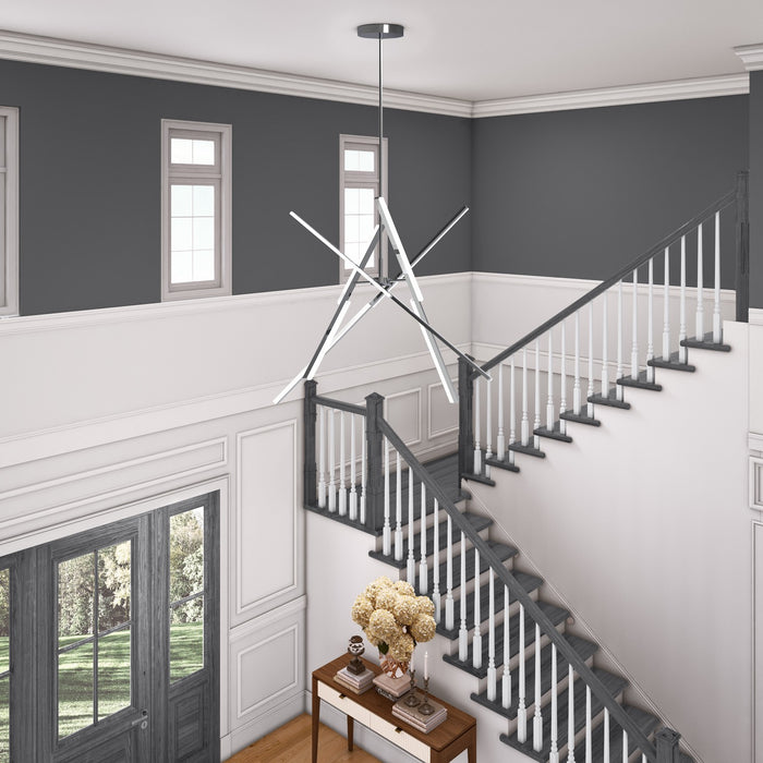 Artcraft - AC7709CH - LED Chandelier - Stix - Chrome