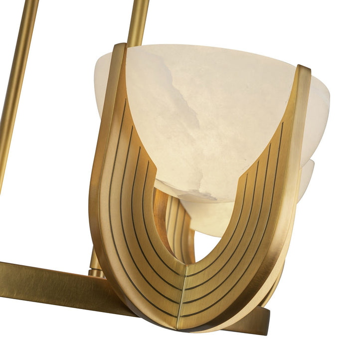 Alora - CH362423VBAR-UNV - LED Chandelier - Colette - Vintage Brass/Alabaster