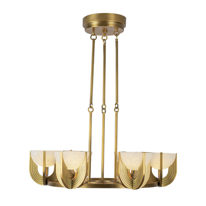 Alora - CH362627VBAR-UNV - LED Chandelier - Colette - Vintage Brass/Alabaster