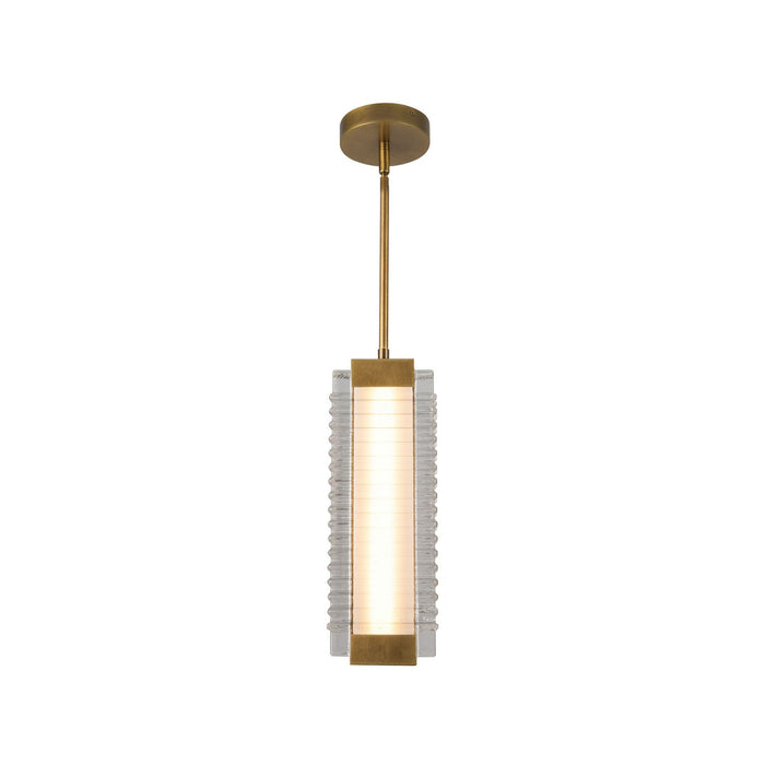 Alora - PD374316VBCR-UNV - LED Pendant - Alai - Vintage Brass/Ribbed Glass