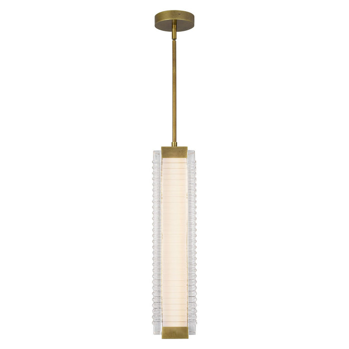Alora - PD374624VBCR-UNV - LED Pendant - Alai - Vintage Brass/Ribbed Glass