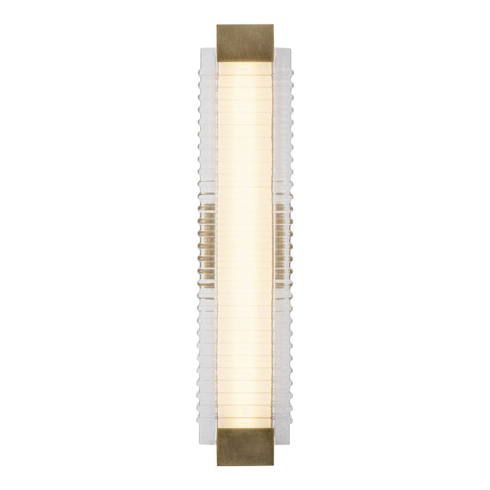 Alora - WV374225VBCR - LED Wall Vanity - Alai - Vintage Brass/Ribbed Glass