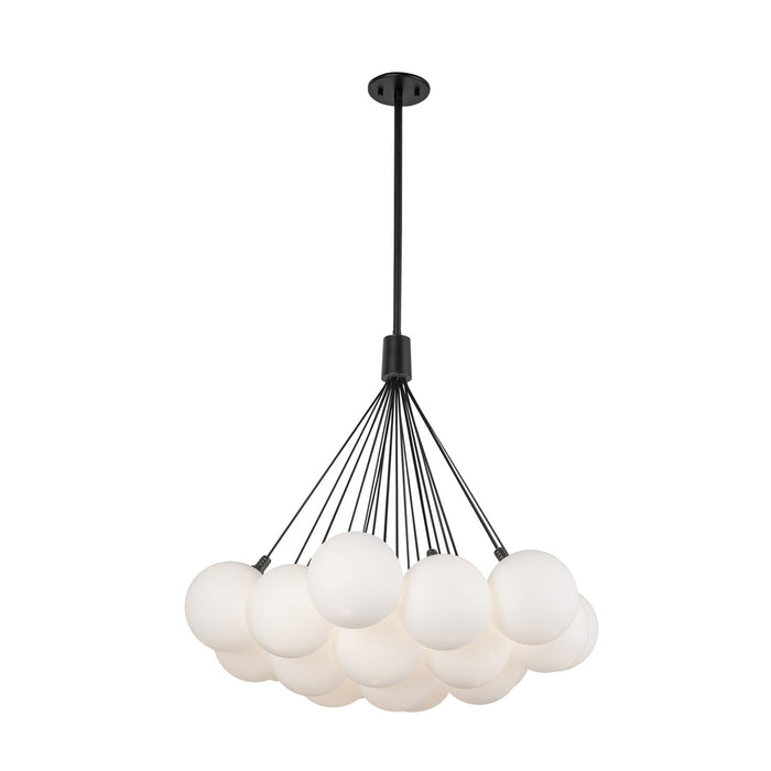 Kuzco Lighting - CH3128-BK/OP - LED Chandelier - Bolla - Black/Opal Glass