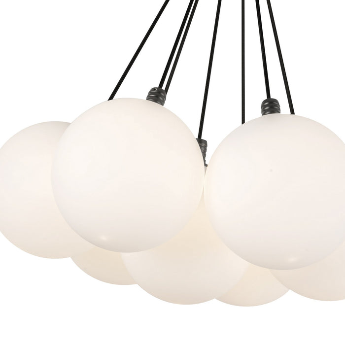 Kuzco Lighting - CH3117-BK/OP - LED Chandelier - Bolla - Black/Opal Glass