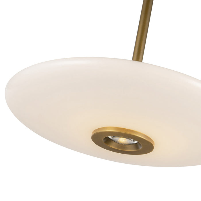 Kuzco Lighting - PD37018-VB/GO-3WCCT-UNV - LED Pendant - Kyoto - Vintage Brass/Glossy Opal Glass