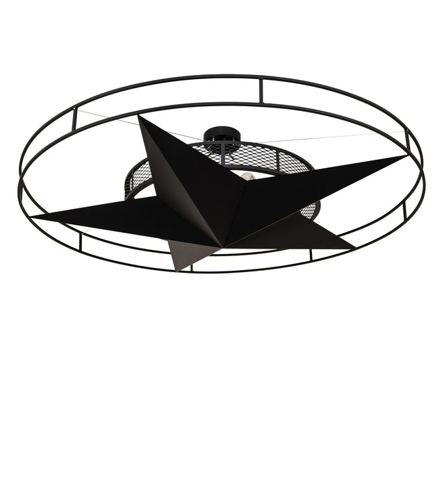 Meyda Tiffany - 249900 - Six Light Semi-Flushmount - Texas Star - Solar Black