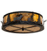 Meyda Tiffany - 270085 - Four Light Flushmount - Elk At Dusk - Textured Black