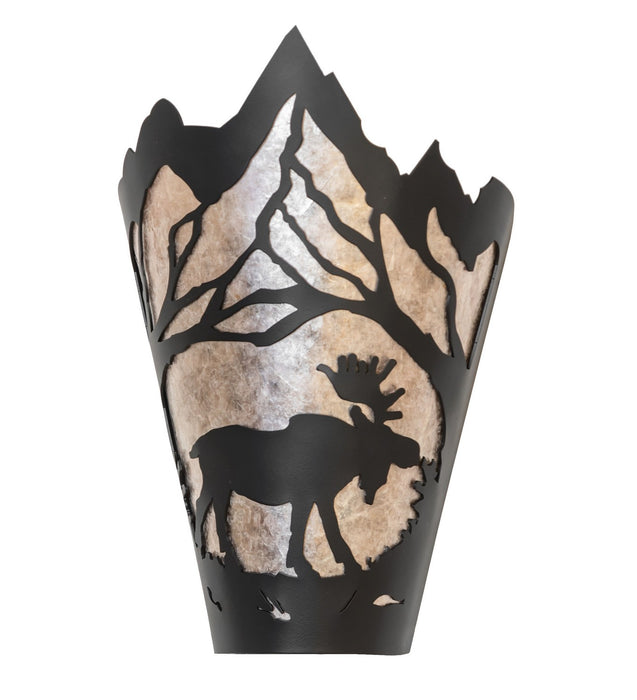 Meyda Tiffany - 276375 - One Light Wall Sconce - Moose At Dawn - Solar Black