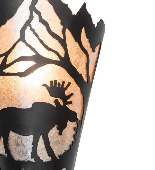 Meyda Tiffany - 276375 - One Light Wall Sconce - Moose At Dawn - Solar Black