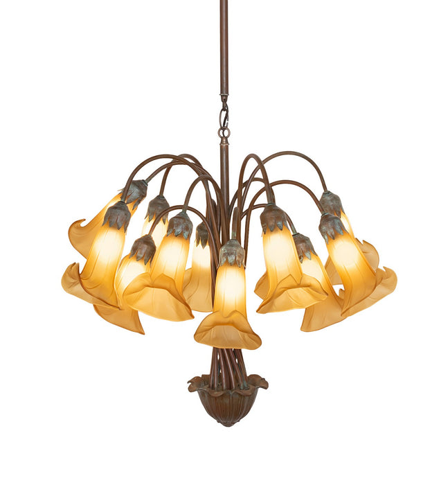 Meyda Tiffany - 276577 - 12 Light Chandelier - Amber Tiffany Pond Lily