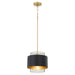 Quorum - 8012-5980 - One Light Pendant - Matte Black/Aged Brass