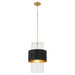 Quorum - 8013-5980 - One Light Pendant - Matte Black/Aged Brass