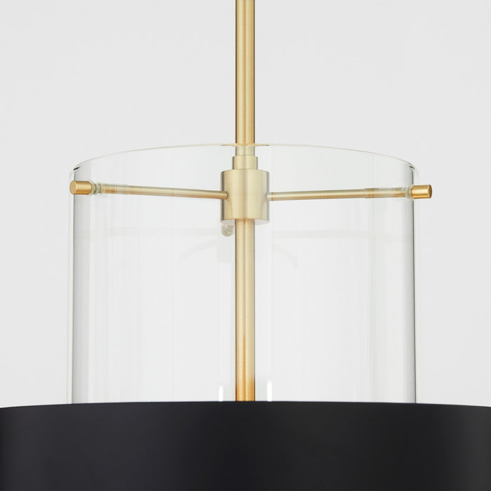 Quorum - 8013-5980 - One Light Pendant - Matte Black/Aged Brass