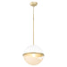 Quorum - 82-12-0880 - One Light Pendant - Studio White w/ Aged Brass