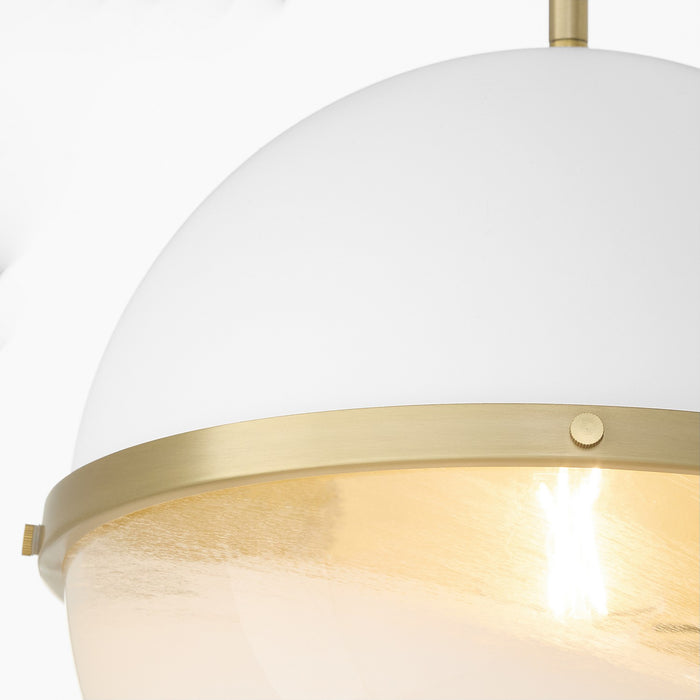 Quorum - 82-12-0880 - One Light Pendant - Studio White w/ Aged Brass