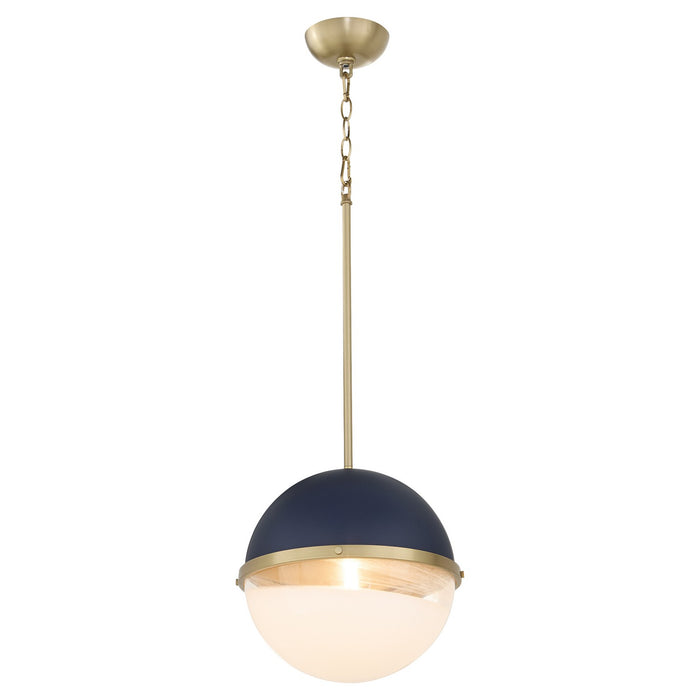 Quorum - 82-12-3280 - One Light Pendant - Blue w/ Aged Brass