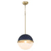 Quorum - 82-12-3280 - One Light Pendant - Blue w/ Aged Brass