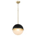 Quorum - 82-12-6980 - One Light Pendant - Textured Black w/ Aged Brass