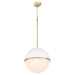 Quorum - 82-14-0880 - One Light Pendant - Studio White w/ Aged Brass