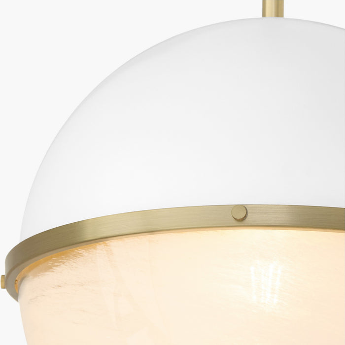 Quorum - 82-14-0880 - One Light Pendant - Studio White w/ Aged Brass
