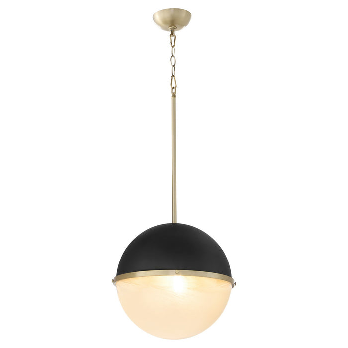 Quorum - 82-14-6980 - One Light Pendant - Textured Black w/ Aged Brass