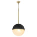 Quorum - 82-14-6980 - One Light Pendant - Textured Black w/ Aged Brass