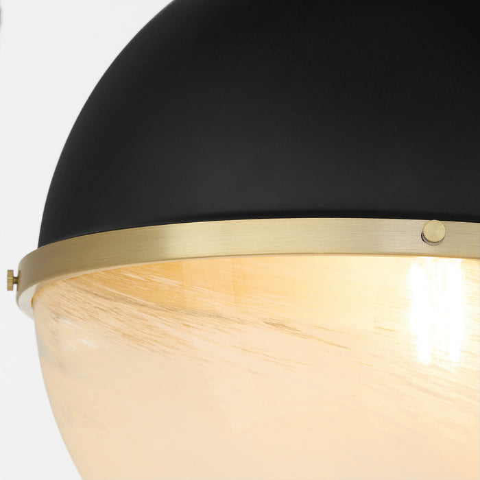 Quorum - 82-14-6980 - One Light Pendant - Textured Black w/ Aged Brass