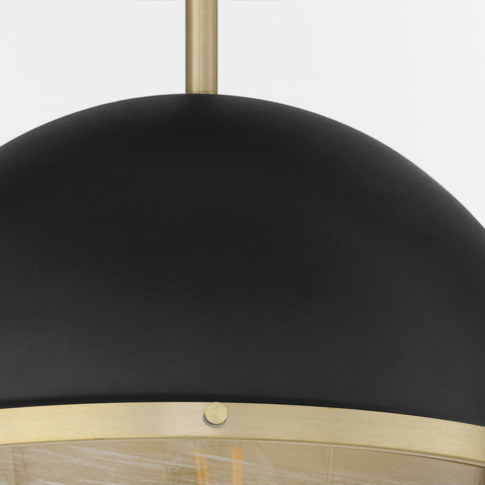 Quorum - 82-14-6980 - One Light Pendant - Textured Black w/ Aged Brass