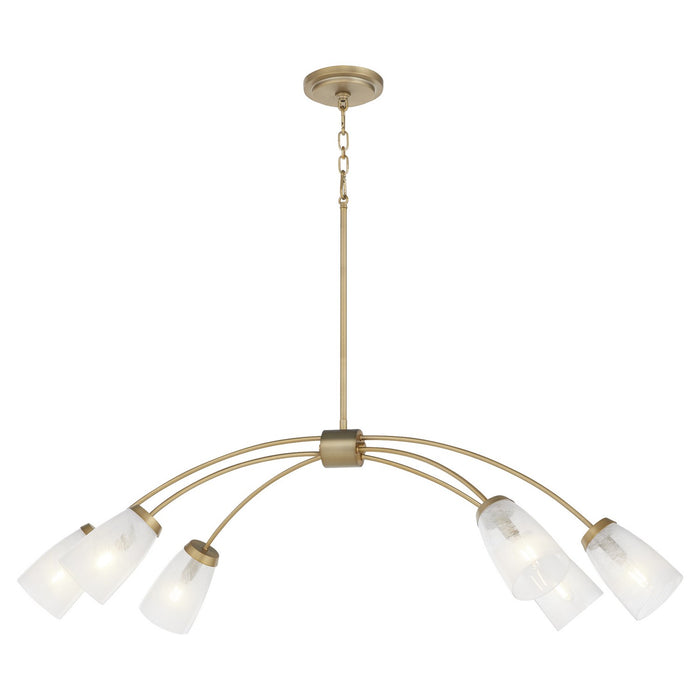 Quorum - 6877-6-80 - Six Light Linear Chandelier - Arpeggio - Aged Brass