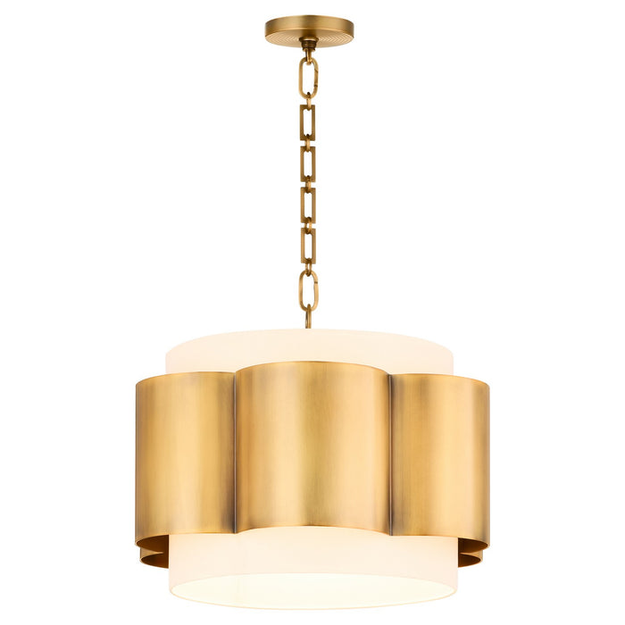 Quorum - 8229-4-47 - Four Light Pendant - Belinder - Non-Lacquered Brass