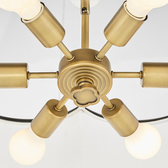 Quorum - 8228-6-47 - Six Light Pendant - Belinder - Non-Lacquered Brass