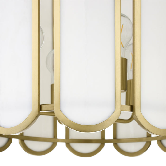 Quorum - 824-4-80 - Four Light Pendant - Belleview - Aged Brass