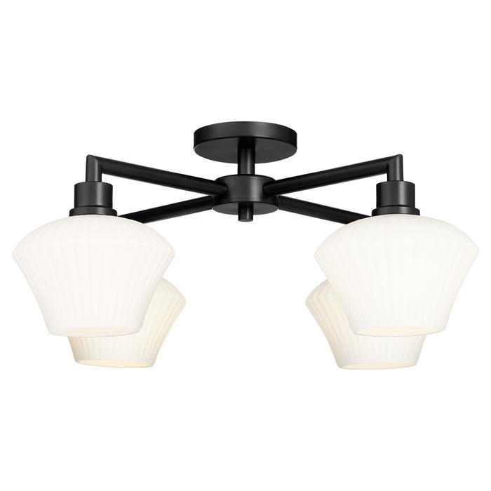 Quorum - 3221-26-59 - Four Light Flush Mount - Cassini - Matte Black