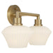 Quorum - 5221-2-80 - Two Light Vanity - Cassini - Aged Brass