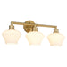 Quorum - 5221-3-80 - Three Light Vanity - Cassini - Aged Brass