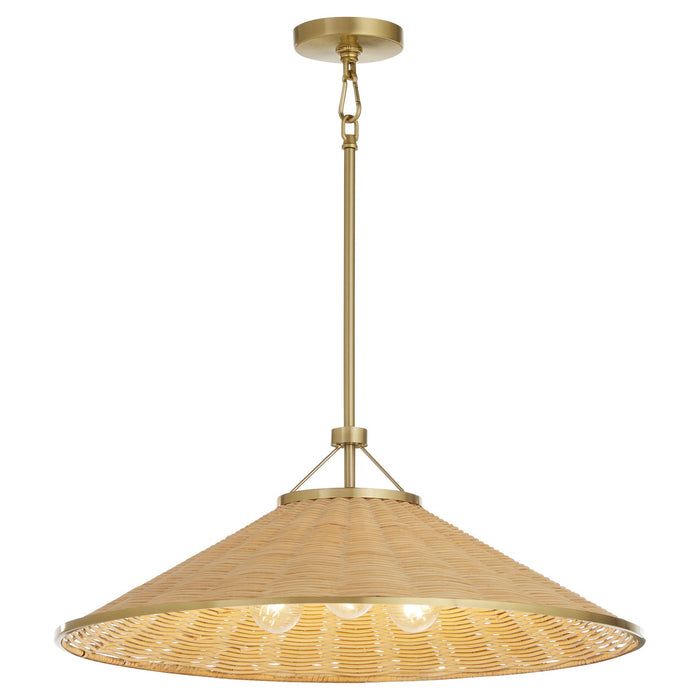 Quorum - 830-3-80 - Three Light Pendant - Cona - Aged Brass