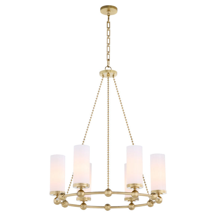 Quorum - 667-6-80 - Six Light Chandelier - Lee Boulevard - Aged Brass